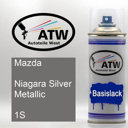 Mazda, Niagara Silver Metallic, 1S: 400ml Sprühdose, von ATW Autoteile West.
